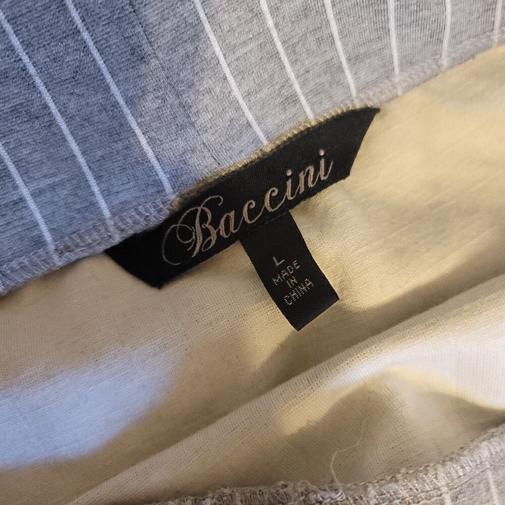Baccini Gray White Striped Pencil Skirt Size L - Picture 8 of 10